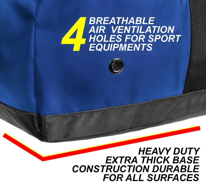 Fitdom 132L 36" Heavy Duty Extra Large Sports Gym Equipment Travel Duffel Bag W/Adjustable Shoulder & Compression Straps. Perfect for Soccer Baseball Basketball Hockey Football Team Coaches & More - Image 3